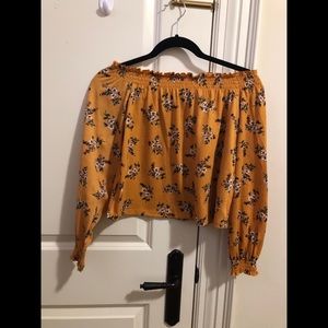 Divided off shoulder top